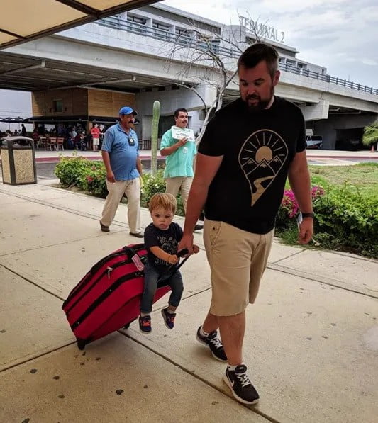 Baby on Trolly Bag